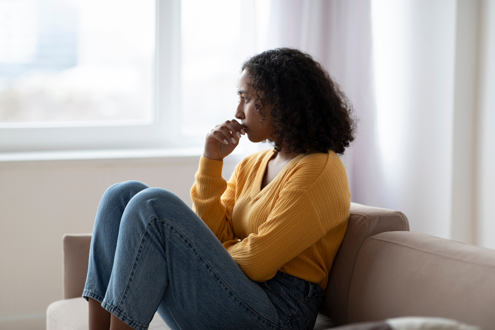 Woman seeking mental health support in Las Vegas