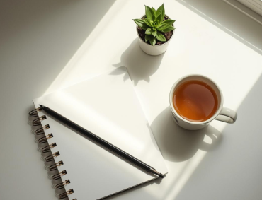 Morning routine items symbolizing healthy habits for mental wellness