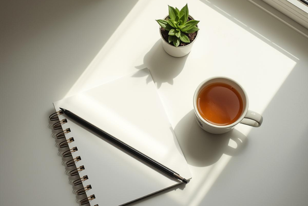 Morning routine items symbolizing healthy habits for mental wellness